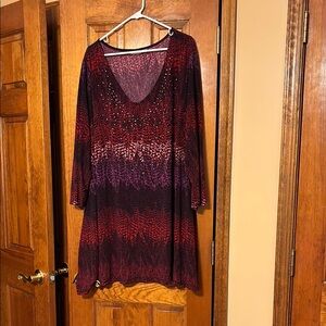 Avenue Red and Black 3/4 length sleeve Tunic